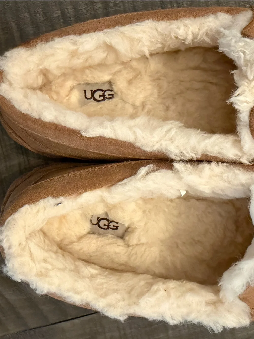 UGG Kids Chestnut Suede Shearling Moccasins